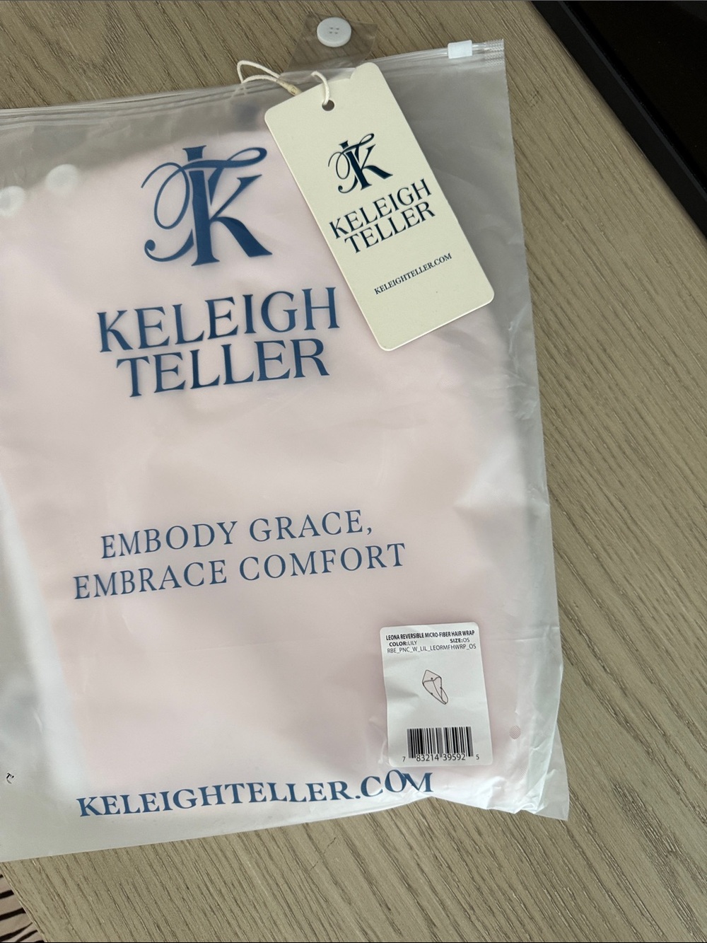 Keleigh Teller Light Pink hair wrap towel